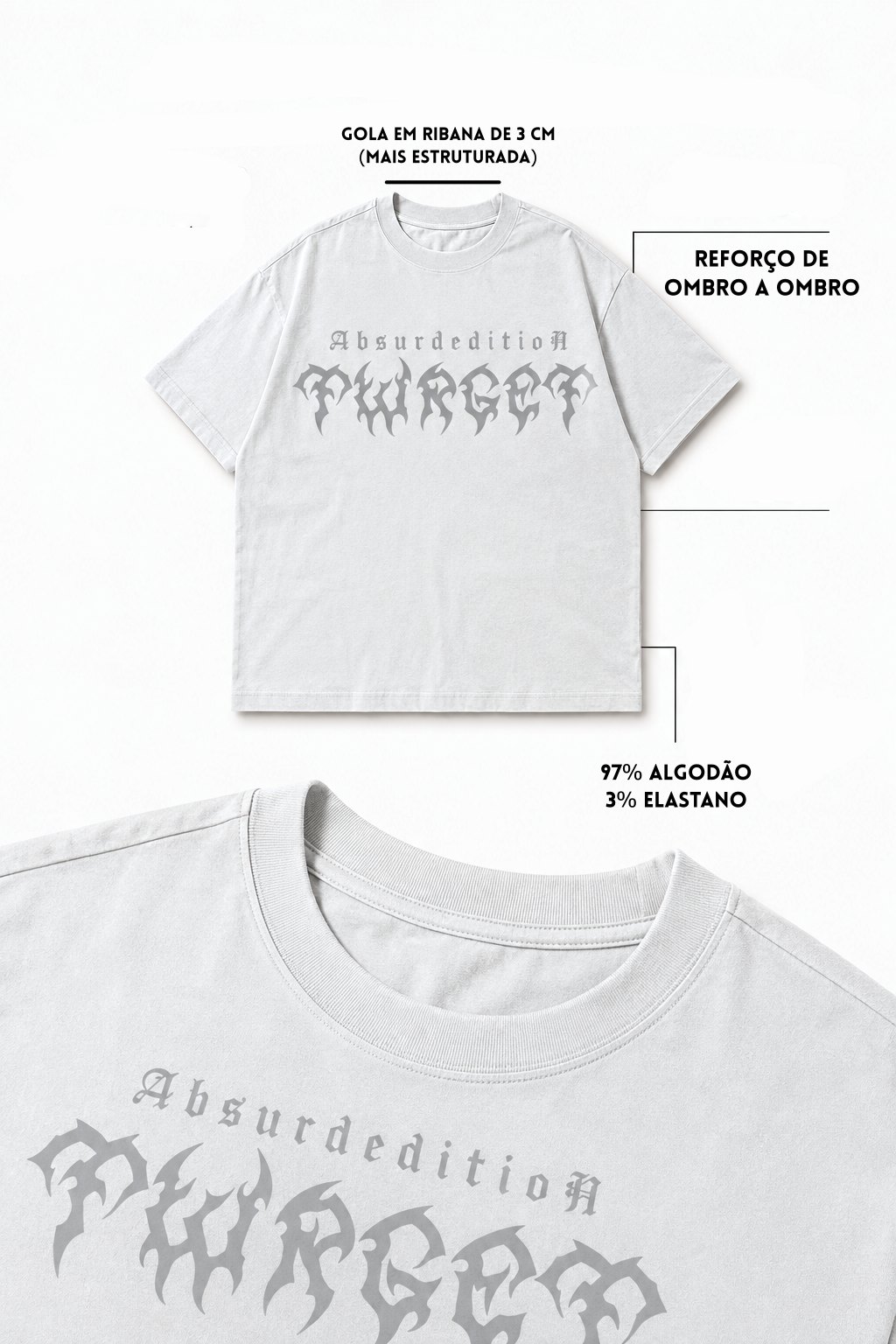 Camiseta TWRGET Absurdedition branca com estampa grande