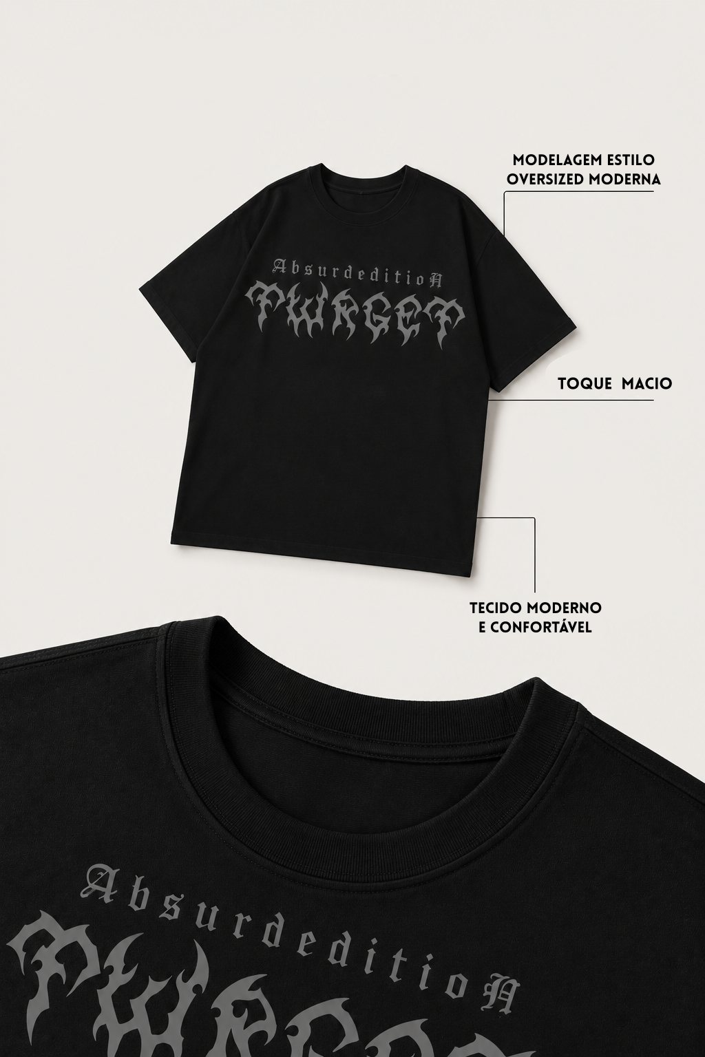 Camiseta TWRGET Absurdedition preta com estampa grande